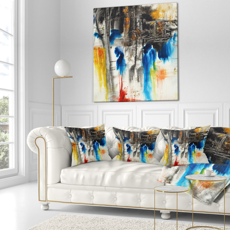 Coussin contemporain, Coussin décoratif, 16 po x 16 po
