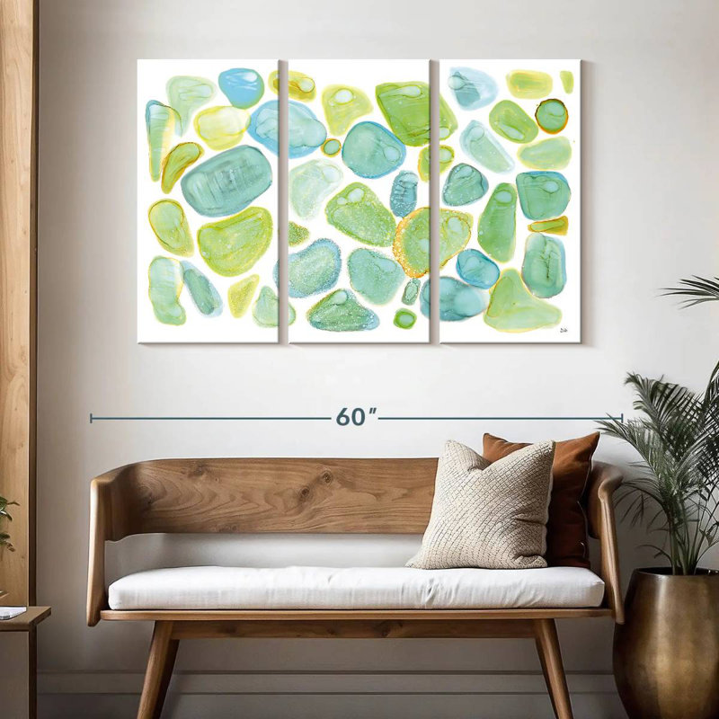 Abstrait de verre de mer Avery, H 32 po x l 50 po