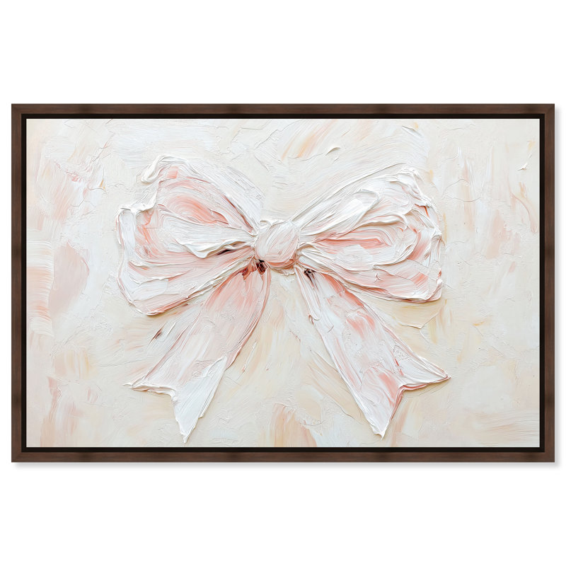 Relief Ribbons Canvas Fashion Wall Art, 31" H x 46" W, Silver Floater Framed