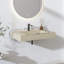 Lavabo de salle de bain mural 30 po à surface solide avec trou de robinet beige