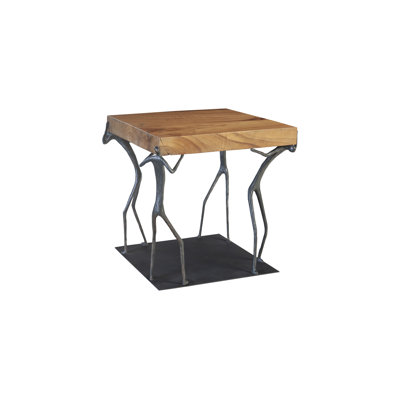 Atlas Side Table, Chamcha Wood/Metal, Natural