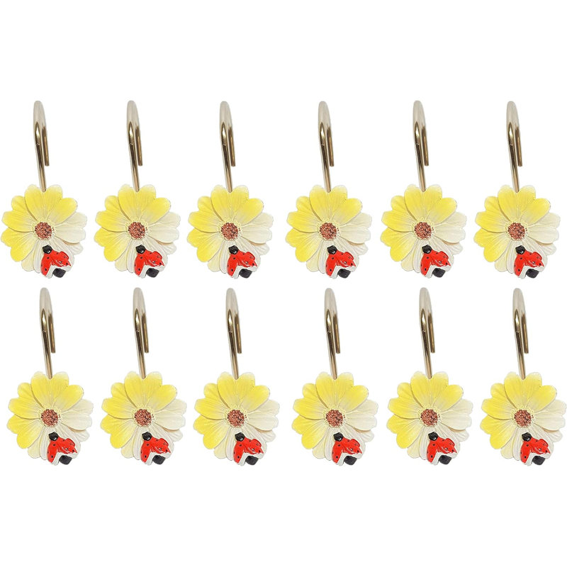 Crochets de rideau de douche coccinelle