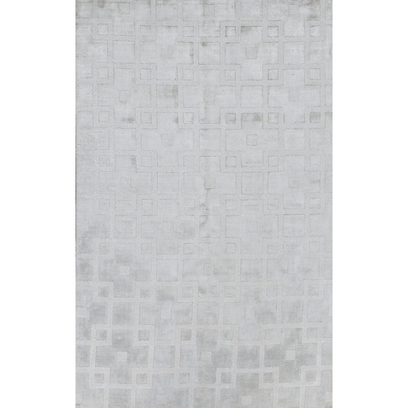 Tapis ivoire noué à la main de haute qualité, Rectangle 5 pi 9 po x 8 pi 9 po