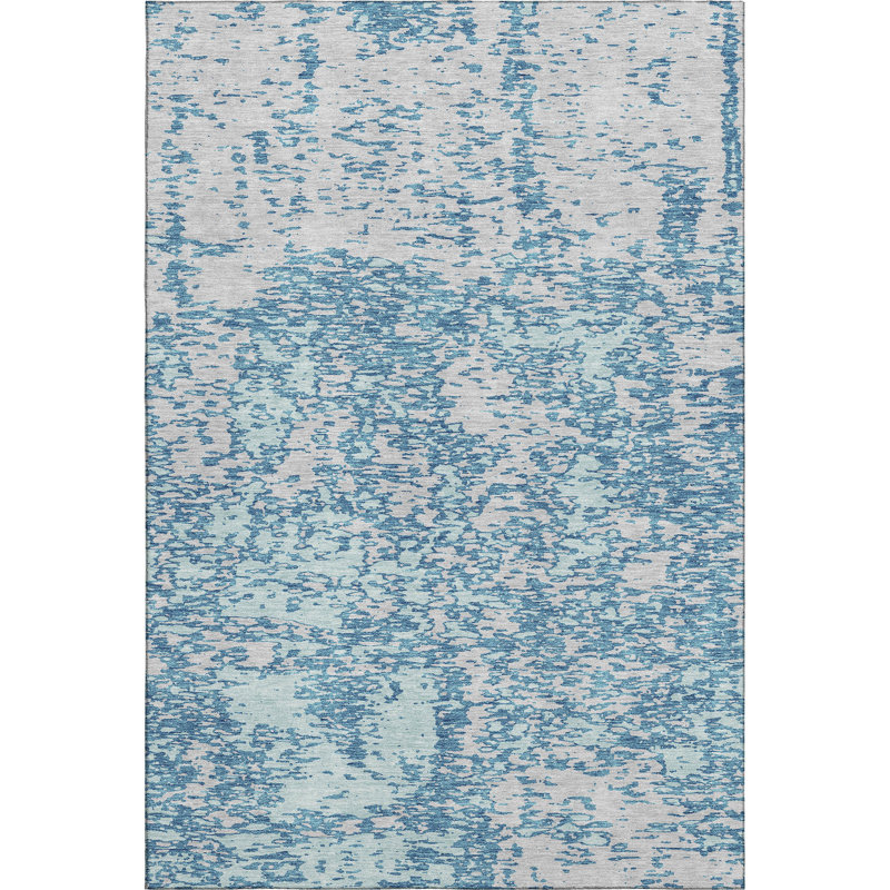 Premium Machine Washable Prisco Teal Rug, Rectangle 10' x 14'