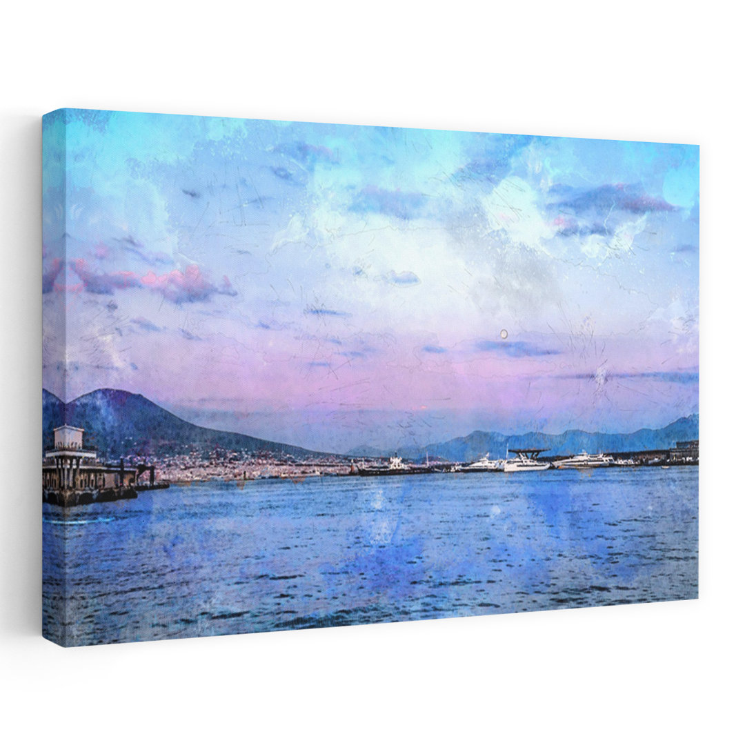 Twilight Harbor Serenity Colorful Peaceful Serene City Coastal Wall Art Print