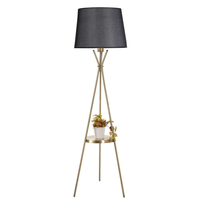 Luro Elegant Black Floor Lamp with Metal Body, 64.9 in Tall | Fabric Cap (11.8 in Diameter) | On/Off Switch on Cable | E27 Socket, Max 60W | Modern Design for Living Room, Bedroom & Office Lighting Solutions