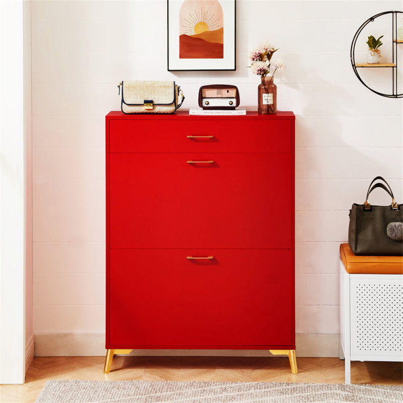 Armoire à chaussures pour le vestibule, Rouge