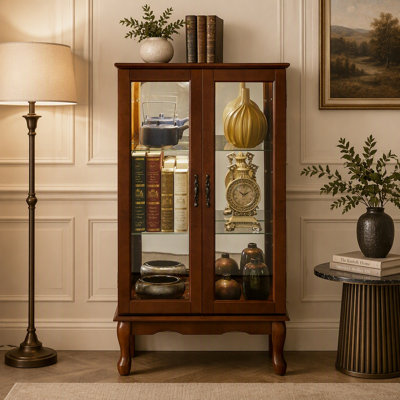 Cabinet avec éclairage Curio diapaly (ampoule E26 non incluse)