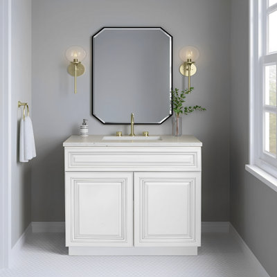 24" Bathroom Vanity Sink Base Cabinet in Antique White