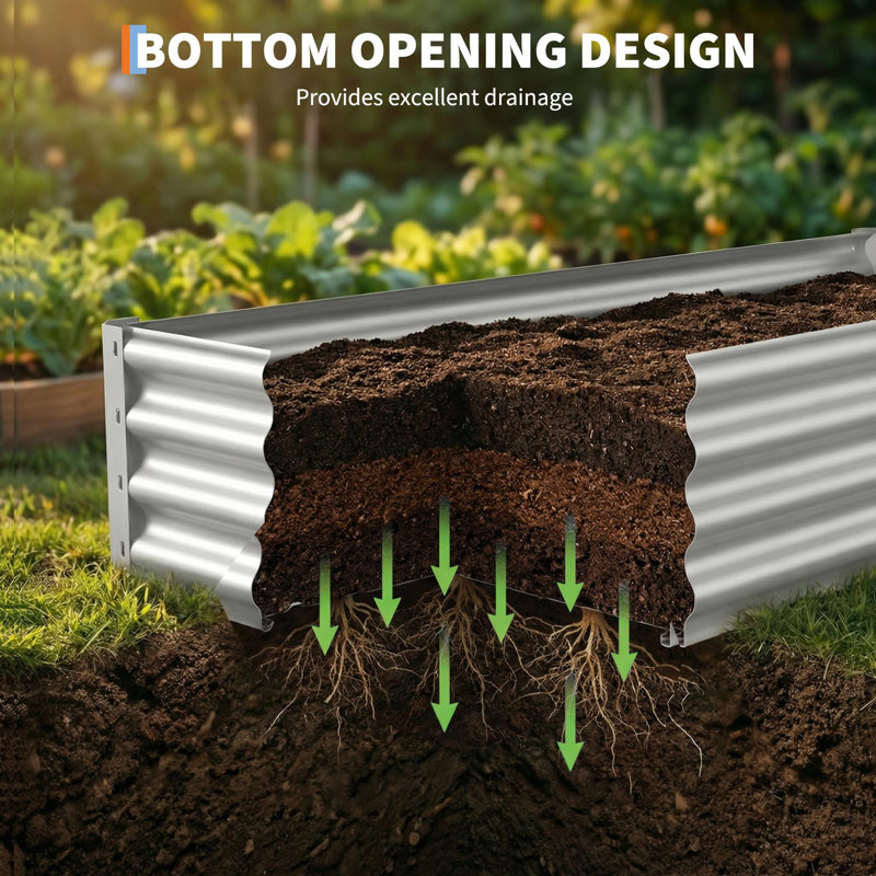Galvanized Raised Garden Bed 2-Pack – 6FT Metal Planter Box for Vegetables, Herbs & Flowers, Easy Assembly, Outdoor & Rust-Resistant