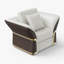Chaise avec accoudoirs, fauteuil en similicuir brun et blanc