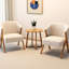 Table d'appoint ronde de 61 cm (24 po), de style moderne du milieu du siècle, en bois massif avec pieds en forme de V, idéale pour les petits espaces (salon et chambre) comme table basse ou table de chevet, aspect naturel, facile à nettoyer.