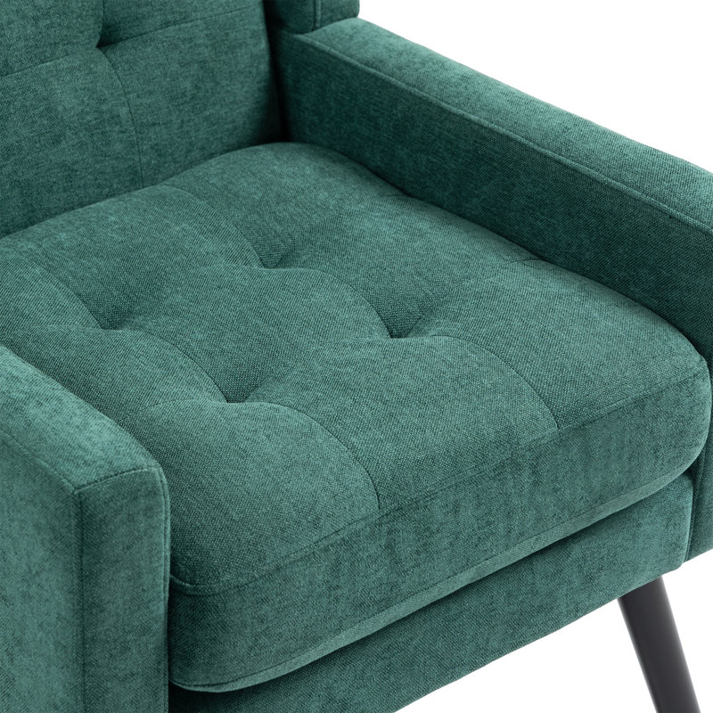 Fauteuil d'appoint Bolanle, Lin vert foncé