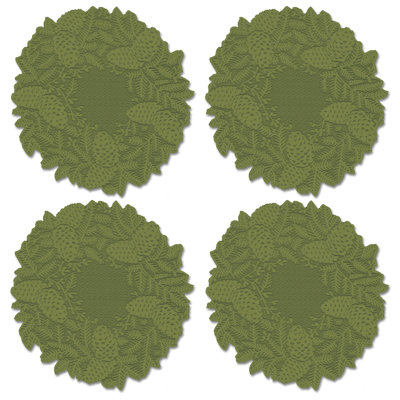 Diop Polyester Floral Round Doily