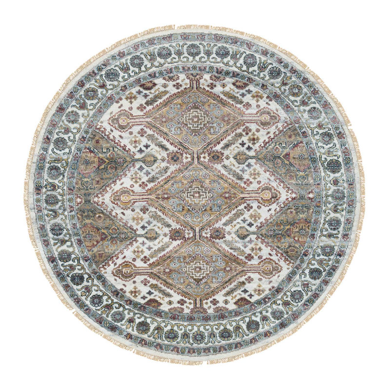 Sadeel One-of-a-Kind 5'10" New Age Round Area Rug Ivory