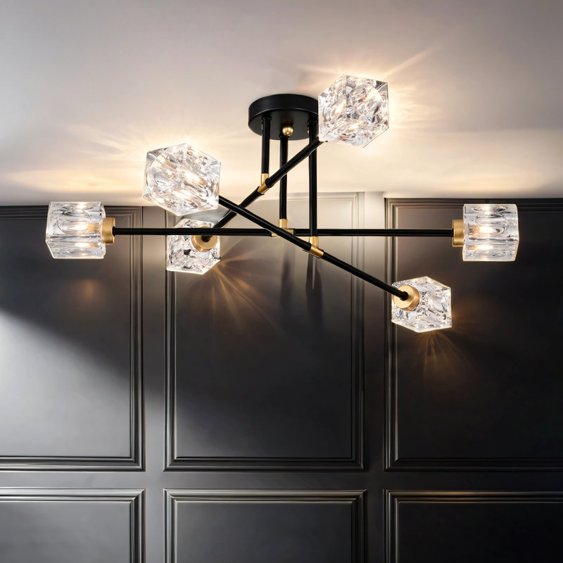 Plafonnier moderne avec luminaire (6 ampoules G9 incluses)