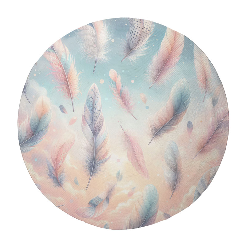 Tapis tressé pastel, Rond 5 pi