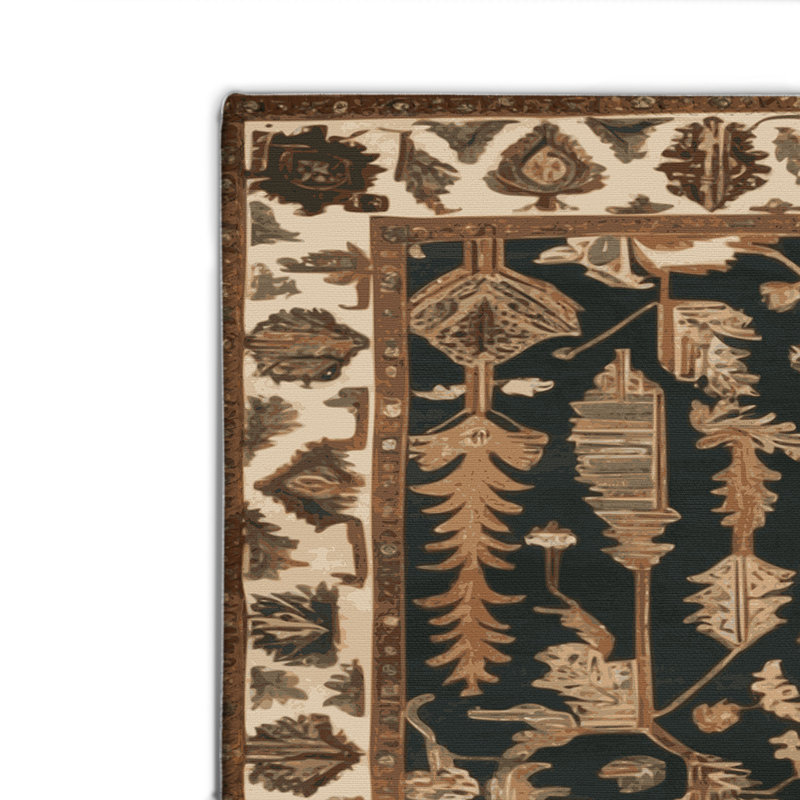 Tapis turc intérieur et extérieur brun, Rectangle 4pi x 6 pi