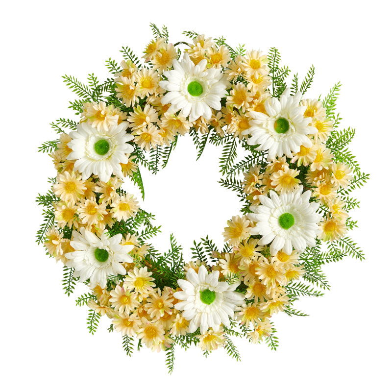 Faux Polyester 21'' Wreath, Yellow