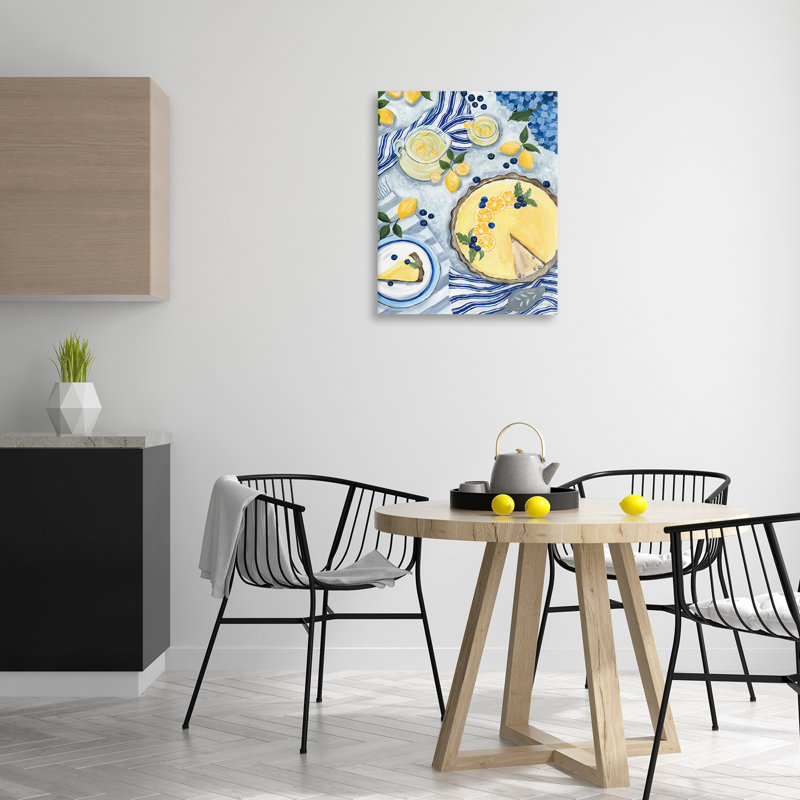  Art mural sur toile, "Lemony Summer Picnic" par Yvette St. Amant, H 30 po x l 24 po