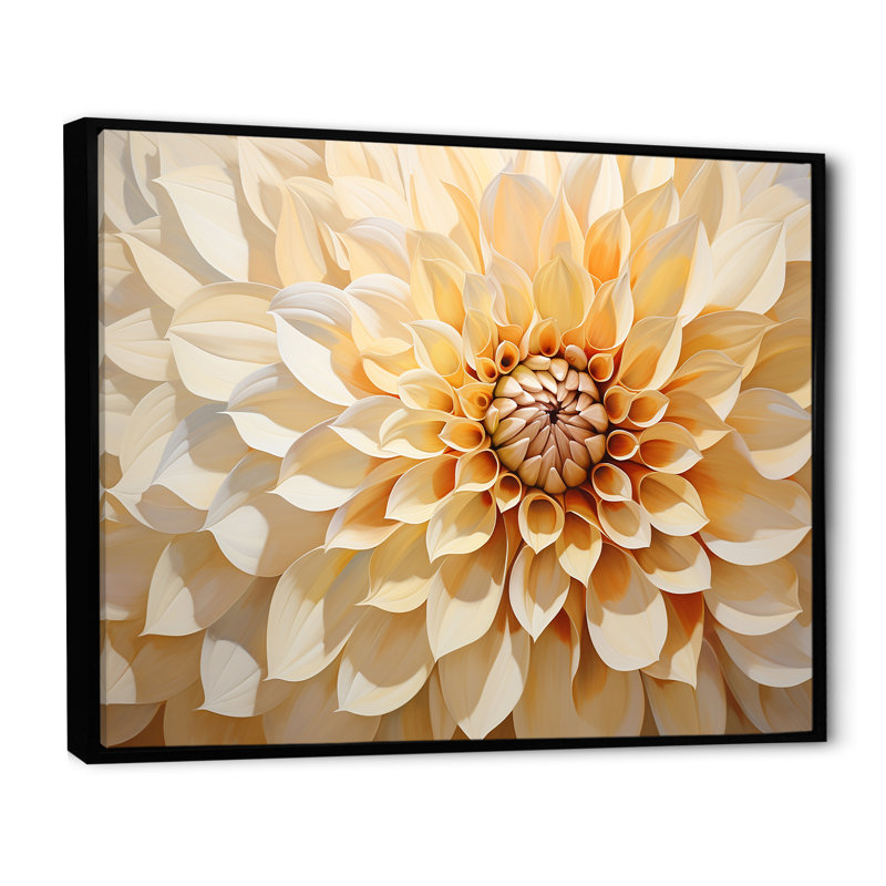 Minimalisme Dahlia - art mural Dahlia, Cadre flottant noir, H 34 po x l 44 po