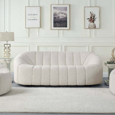 Teddy Sherpa Upholstered 3-Seat Sofa