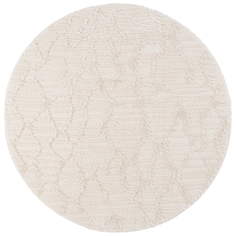 Chineme Shag 900 Performance Abstract Rug, Round 6'7"
