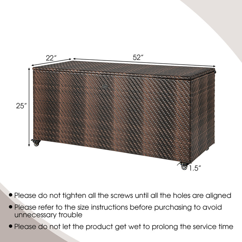 Coffre de terrasse 96 gallons Costway, Brun