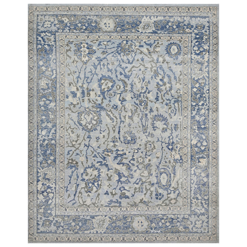 Hand Knotted Wool Indoor Rug, Rectangle 9' x 12'