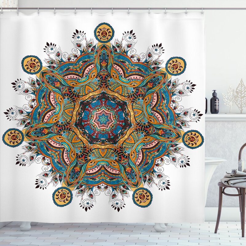 Ebern Designs Nell Shower Curtain with Hooks Included | Wayfair