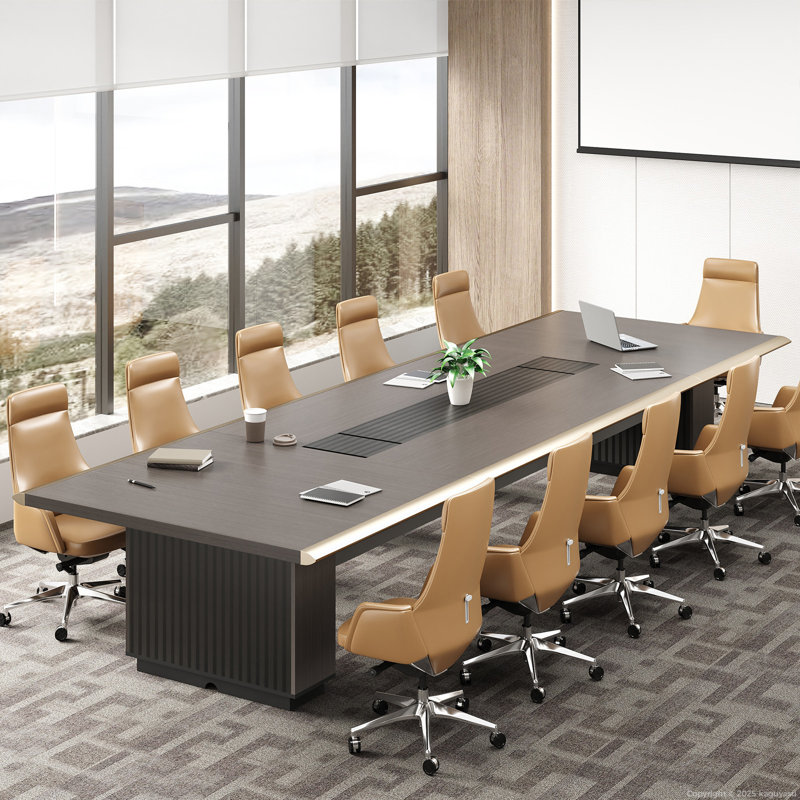 Table de conférence moderne avec gestion des câbles intégrée, H 29 po x L 110 po x l 52 po