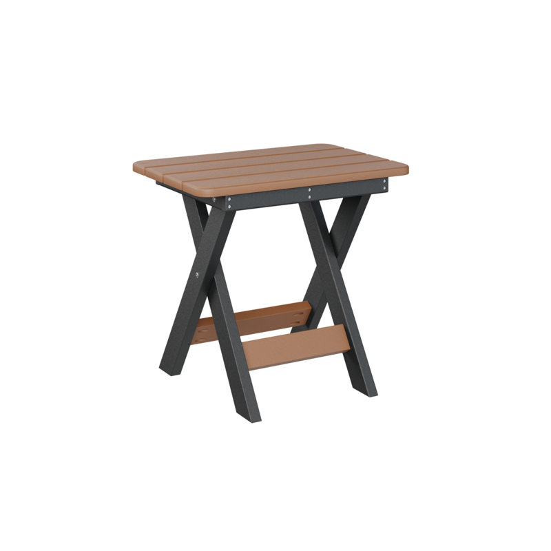 Outdoor Rectangle Side Table, Black, Cedar