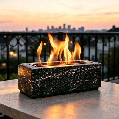 Large Rectangle Tabletop Firepit Concrete Tabletop Fireplace