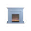 Light Grey Solid Wood Electric Fireplace-1024405709