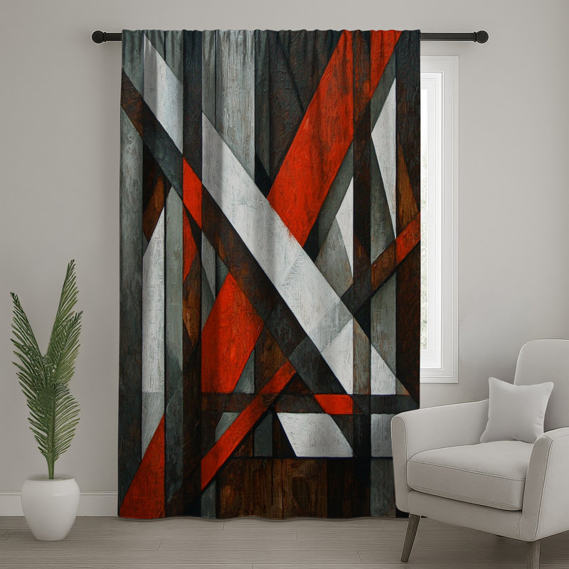Rideaux abstraits, voilages et voilages abstraits - 1 panneau, Transparent, 50 po x 80 po - 1 panneau