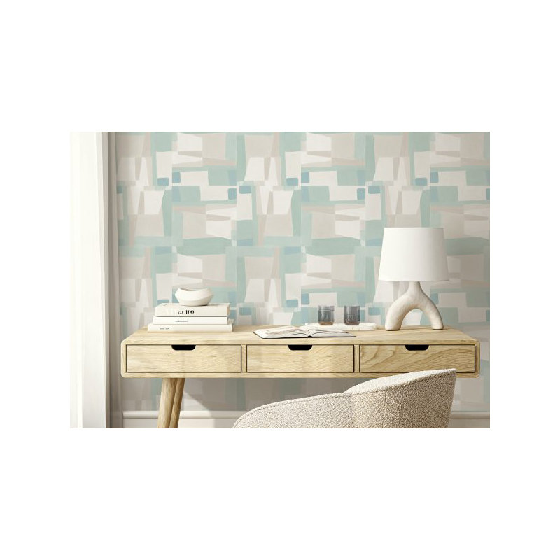 10m X 60cm Gazelle Wallpaper Roll, Green/Beige