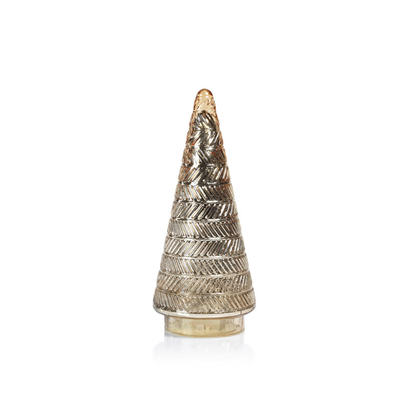 Christmas Tabletop Tree, 13.75" H x 6" W x 6" D, Gold