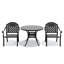 Ensemble de 3 meubles de patio en aluminium coulé avec coussins rouges-1998212833