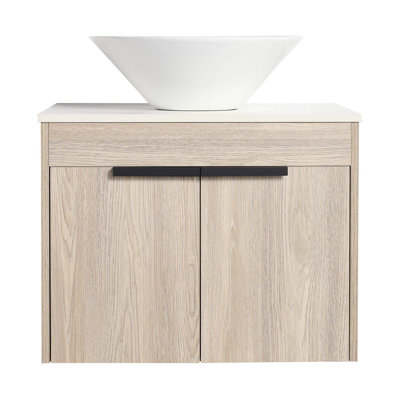 Ensemble de meuble-lavabo mural 24 po avec lavabo en céramique 24 po Modern Design