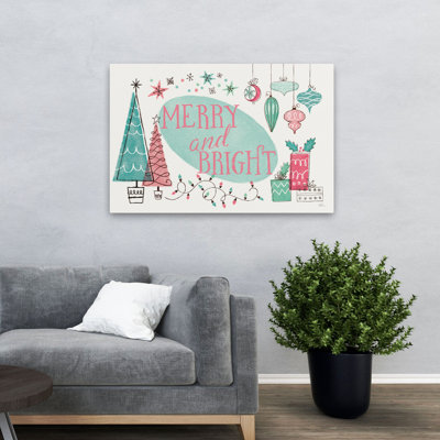 «Retro Christmas I Bright» - art de Noël lumineux bleu turquoise