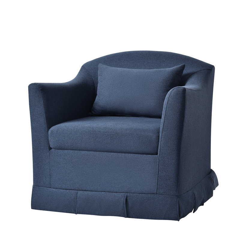 Fauteuil pivotant à housse Mcgee Modern Farmhouse, Polyester marine