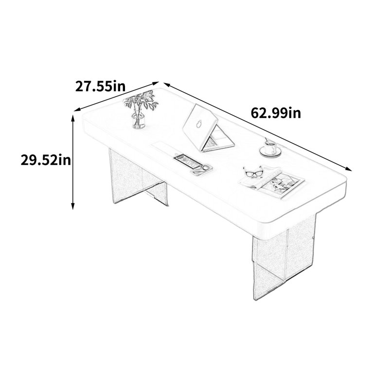 Bureau élégant et sophistiqué, H 29,52 po x l 62,99 po x P 27,55 po