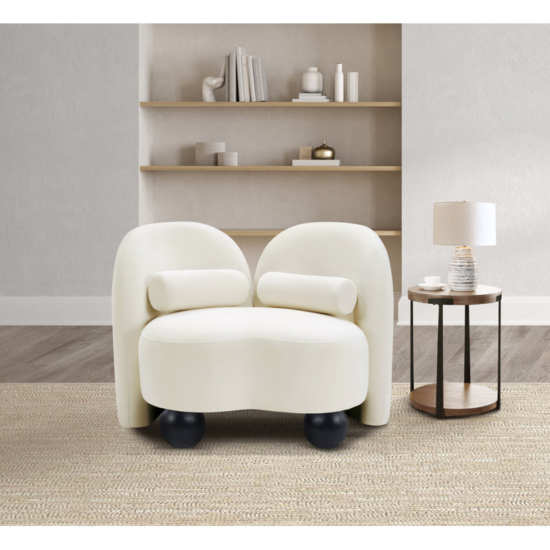 Daphne Upholstered Chair, Cream Velvet