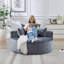 Boneless Sponge Single Sofa,fluffy Modern Sleeper Chair-531973638-506247923