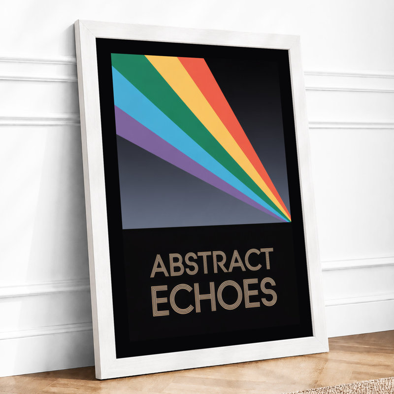 Chromatic Convergence Geometric - Framed Print, A2 - 59.4 x 42.0 cm, White