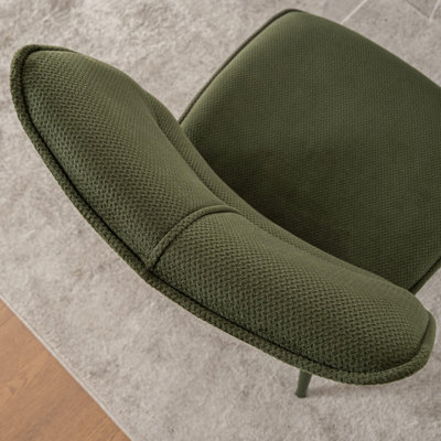 Chenille Fabric Upholstered Dining Chairs High Back Side Chairs with Metal Legs for Kitchen Dining Room
