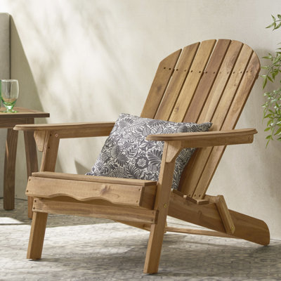 Chaise pliante avec bois et finition, dossier à lattes large pour la terrasse du jardin