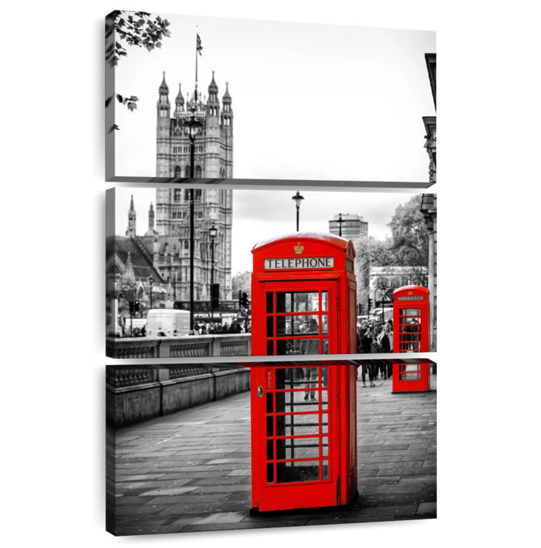 Cabines téléphoniques rouges Nicci London, H 50 po x l 32 po