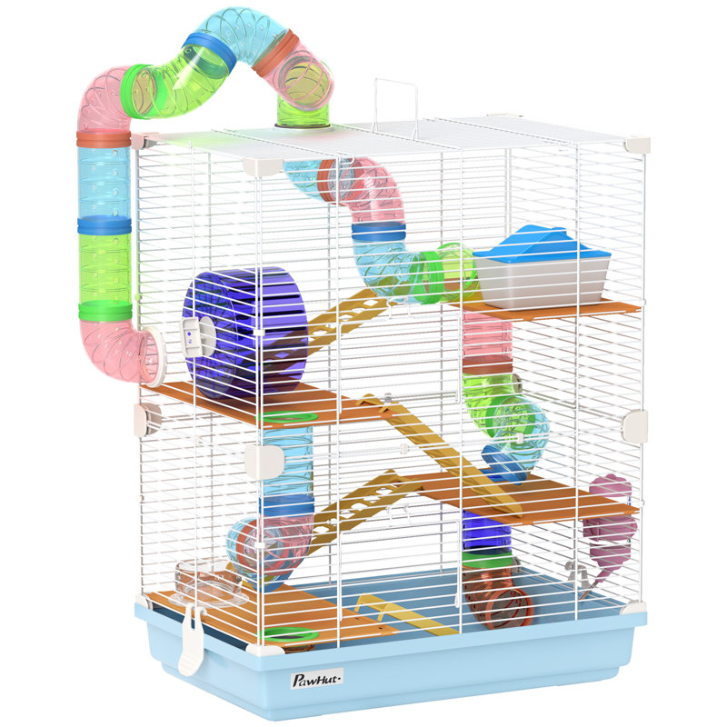 Hamster Cage with Exercise, Blue