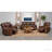 Saddle Brown Upholstered Power Reclining Loveseat